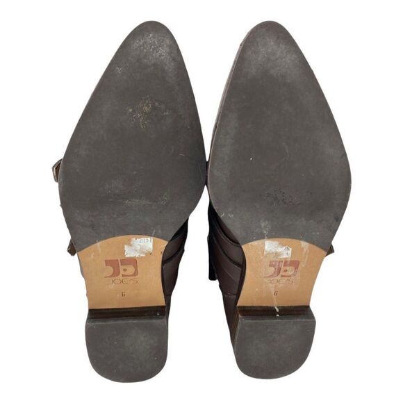 JOE'S JEANS Women's Brown Strappy Ankle Boots with Fur Tongue Side Zip US 6 - Picture 3 of 14